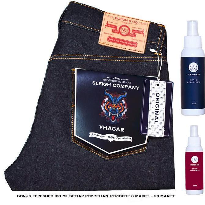 Sleigh & Co - Vhagar 16oz  Pants Denim Selvedge Accent - Extra Black Indigo