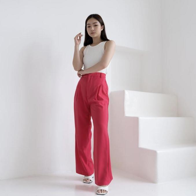 Subordinate- Beige Studio - Loui Pants - Celana Panjang High Waist Wanita