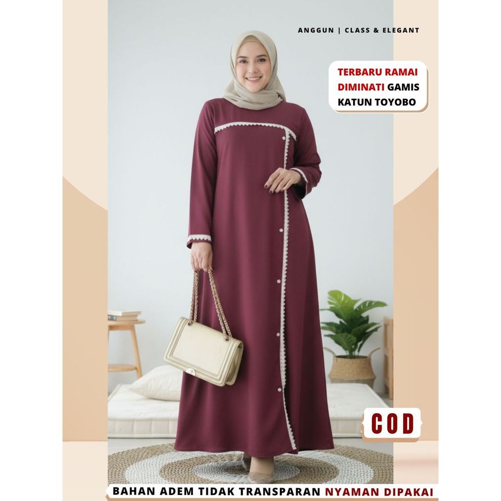 Baju Gamis wanita Bahan Katun Toyobo Premium Dewasa Remaja Santriwati muslimah Kekinian  Jumbo A19