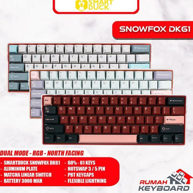 MECHANICAL KEYBOARD - SMARTDUCK DK61 - RGB - HOTSWAP - 2 MODE