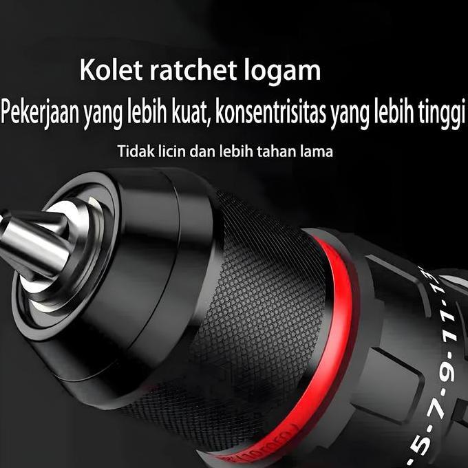 Powerx- Decker Brushless Cordless Screwdriver 16.8V Bor Listrik Tanpa Kabel Bor Baterai Bor Tanpa Ka