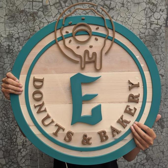 ready Logo Kayu Plang Timbul Wood Wooden Sign Signage Toko Papan Nama Custom