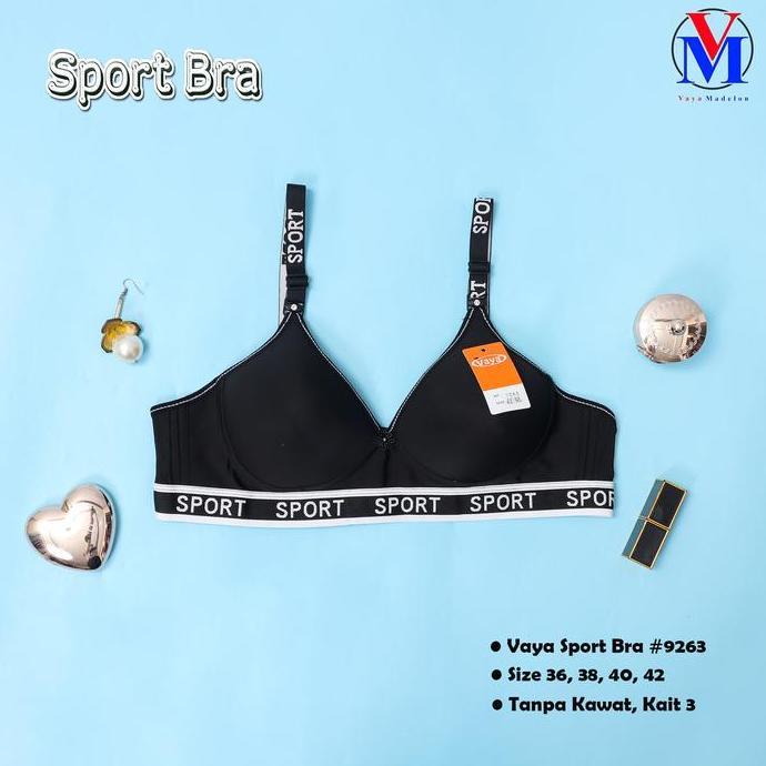 CASHBACK - Vaya 9263 Bra Sport Busa Tipis Kait 3 Bh (1biji/satuan)