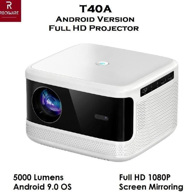 TERMURAH - ROCKWARE T40A Proyektor ANDROID 1080P 5000 Lumens FULL HD RAM 1GB/8GB