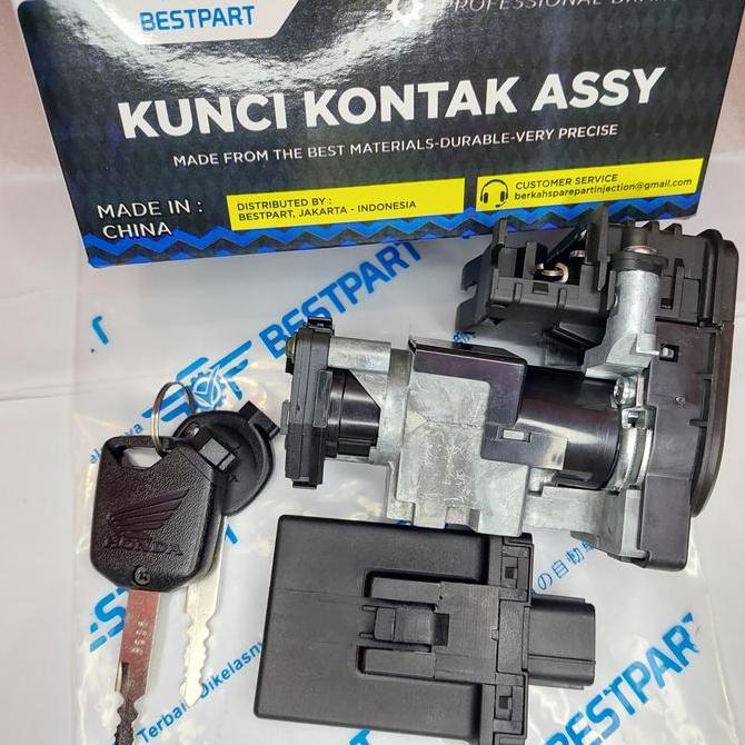 Promo KUNCI KONTAK ASSY SET + REMOT +MODUL SCOOPY ESP 2015-2016 (LOGO HONDA) Diskon