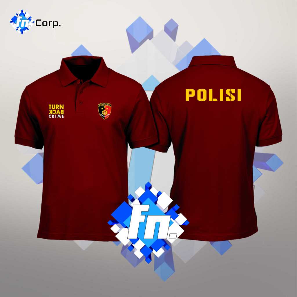 BAJU POLO SHIRT KAOS KERAH LENGAN PENDEK POLISI BARESKRIM TURN BACK CRIME ATASAN PRIA WANITA ADEM LE