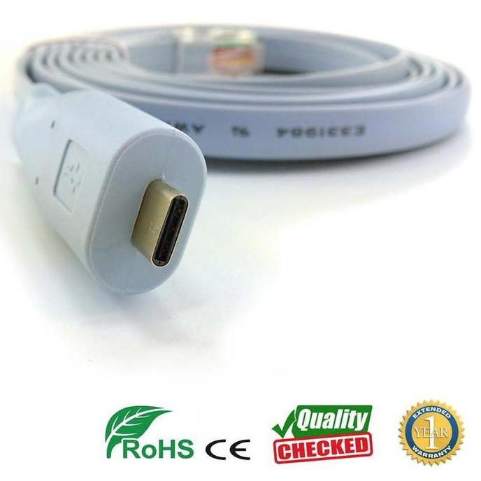 BEBAS ONGKIR - FTDI Type C USB RS232 to RJ45 Console Cable Cisco Fortinet Macbook Mac