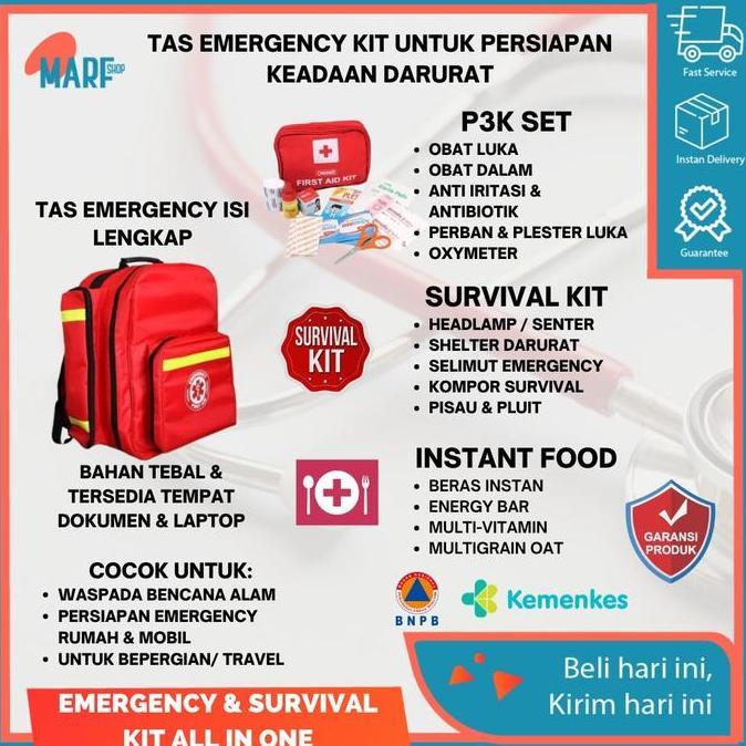 TAS EMERGENCY BENCANA EMERGENCY KIT P3K TAS DARURAT MEGATHRUST BENCANA ALAM TAS SURVIVAL KIT TAS PER