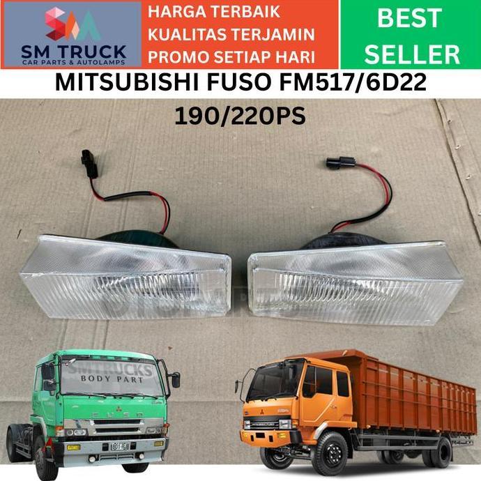 YOUWESTLA (MADE IN JAPAN) LAMPU PALANG BUMPER BEMPER FOG LAMP FUSO PS 190 220PS 6D22 6D40 8DC CLEAR 