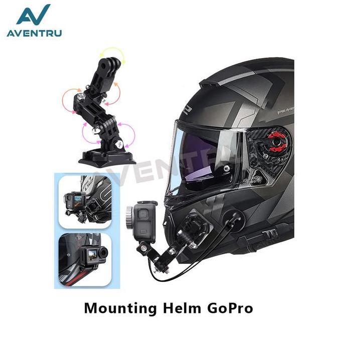 ESOKUIKI Helmet Front Chin Vlog Clamp Mounting Mount Helm GoPro Camera Motor