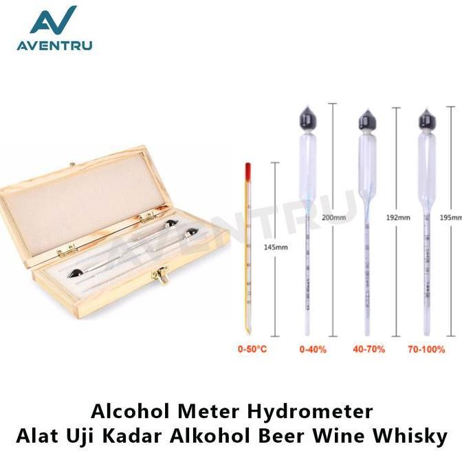 ESOKUIKI Hydrometer Alcohol Meter Alkoholmeter Alat Uji Kadar Alkohol Beer Wine