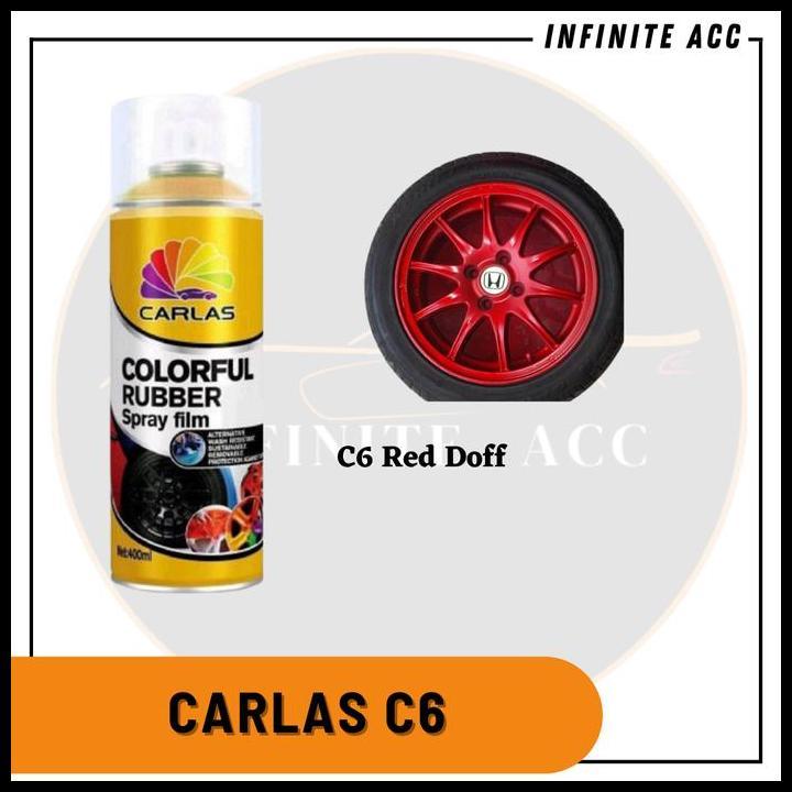 GRATIS ONGKIR CAT KARET VELG CARLAS PYLOX MERAH RED DOFF C6 MOBIL MODIFIKASI RACING 