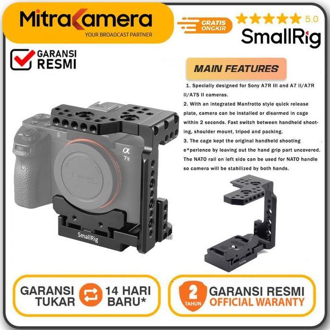 OSATQEF SmallRig QR Half Cage for Sony A7R III/A7 III/A7 II/A7R II/A7S II 2098 Garansi Resmi
