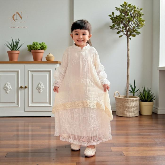 Bisa Cod - Isabella Gamis Bini Orang Long Dress Malay Anak Perempuan 2026 Free Belt Bahan Fairy Crep