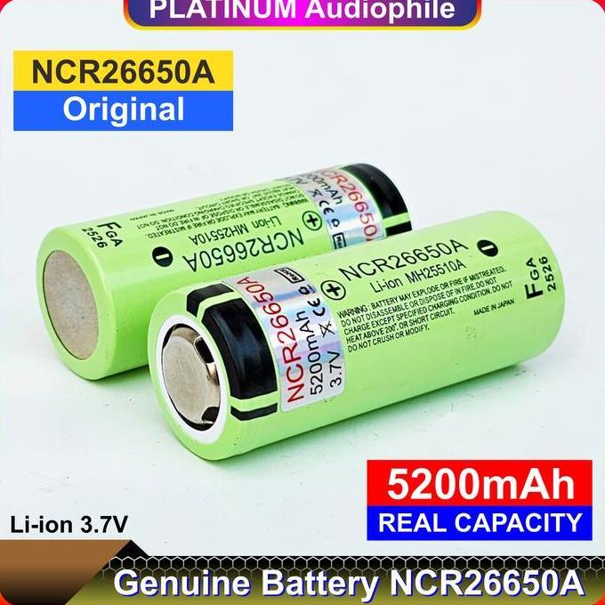 ESOKUIKI Baterai 26650 5200MAH 3.7V 4.2V NCR26650A Batre Original Battery NCR 26650