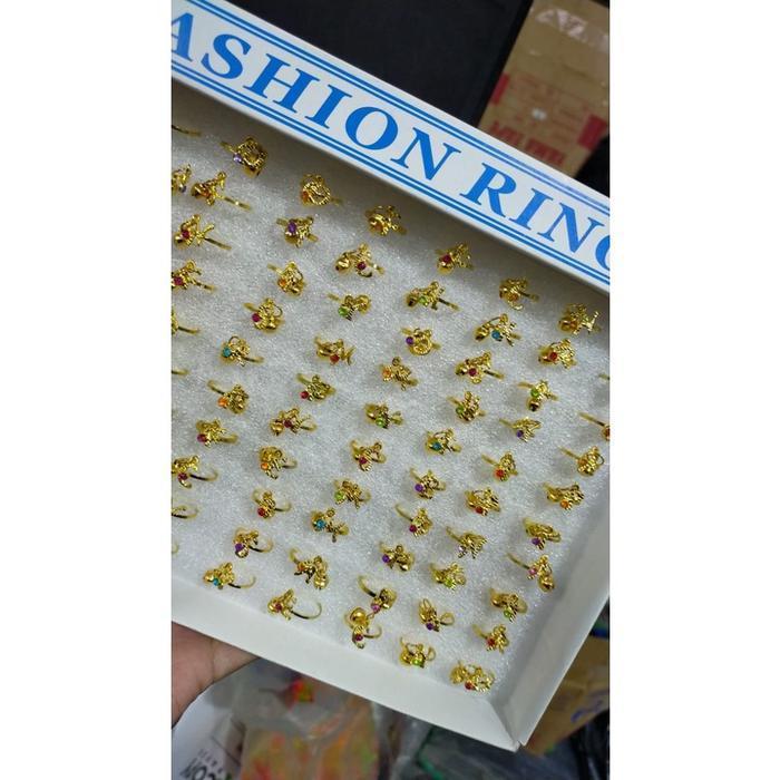 Bisa Cod - Cincin Anak Emas Mainan Isi 100 Pcs Kecil