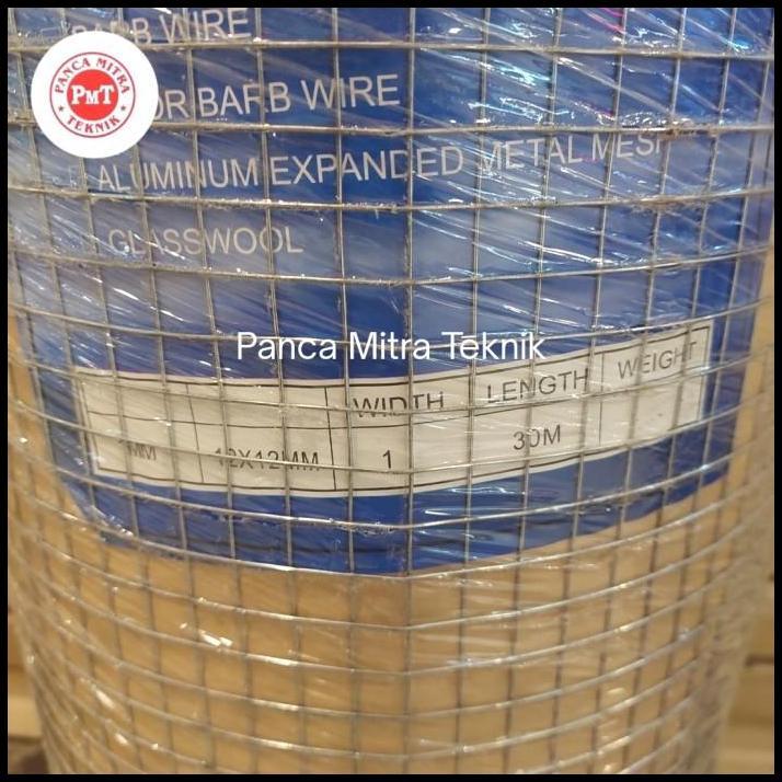 TERLARIS WIREMESH GALVANIS 1MM X 12MM X 12MM / KAWAT LOKET / KAWAT AYAM GALVANIS METERAN 