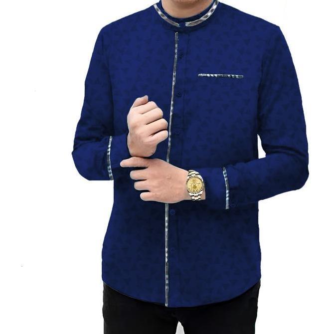 Baju Koko Pria Muslim TOYOBO MICRO Katun Motif Kotak Lengan Panjang M-3XL / 22845 LJ