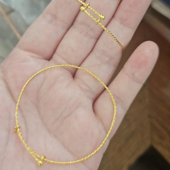 Gelang bayi newborn unisex laki perempuan emas asli 24k 24 karat 99%