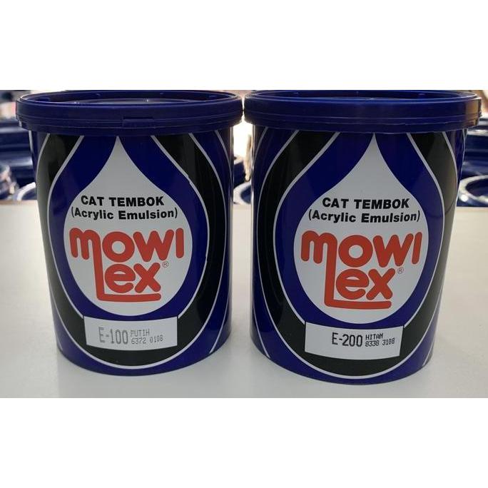 Attrezzo- Cat Tembok Interior Mowilex Emulsion Hitam & Putih 1Kg