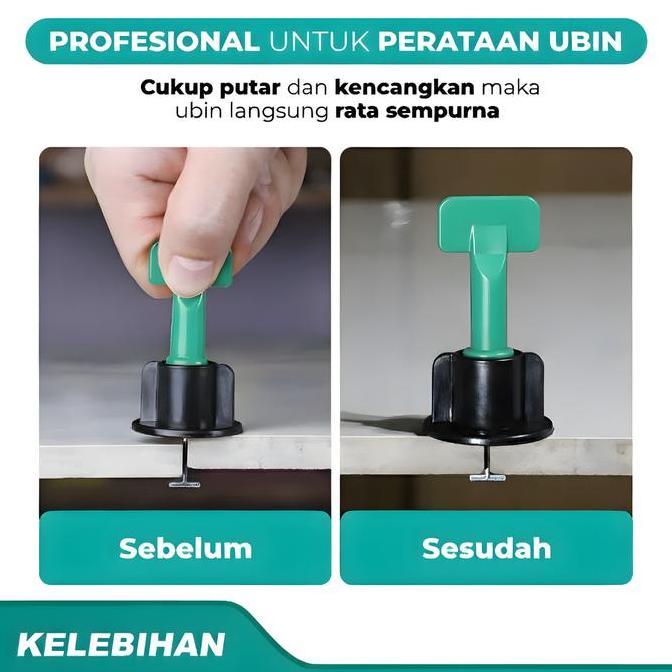Antimateri- Asteel Alat Perata Keramik Perata Granit Tipe Putar  Pin 1.5Mm Murah Tile Leveling Keram