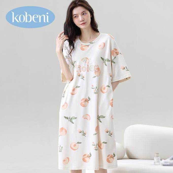 (Indonesia Stock) Kobeni Daster Import Wanita Piyama Daster Spandek Daster Lucu Motif Korea Gaun Wan