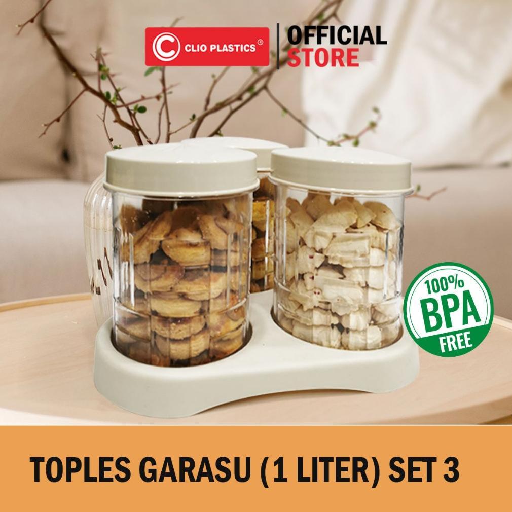 TOPLES GARASU 1L SET3 - TOPLES KUE KERING LEBARAN PLASTIK - TOPLES KACANG KACANGAN LEBARAN