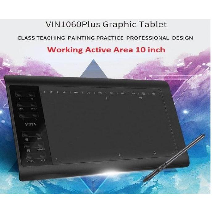 Drawing Graphic Pen Tablet 10 inch VINSA 1060Plus Digital Drawing Pad