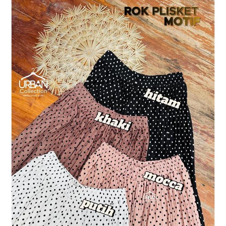 ROK MOTIF POLKADOT PANJANG MAYUNG PRAMIUM JUMBO GRADE A ROK PLISKET ONDE
