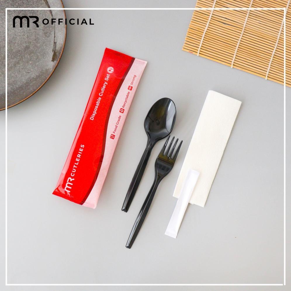 TERBARU SENDOK GARPU SET PLASTIK / SET SENDOK GARPU PLASTIK PREMIUM / PAKET SENDOK GARPU TISSUE TUSU