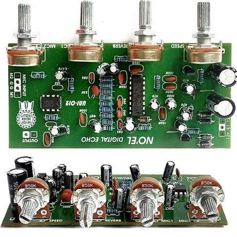 KIT SUPER DIGITAL ECHO NOEL TONE CONTROL + 2 MIC 4 POTENSIO IC PT2399 JRC4558 LOW NOISE