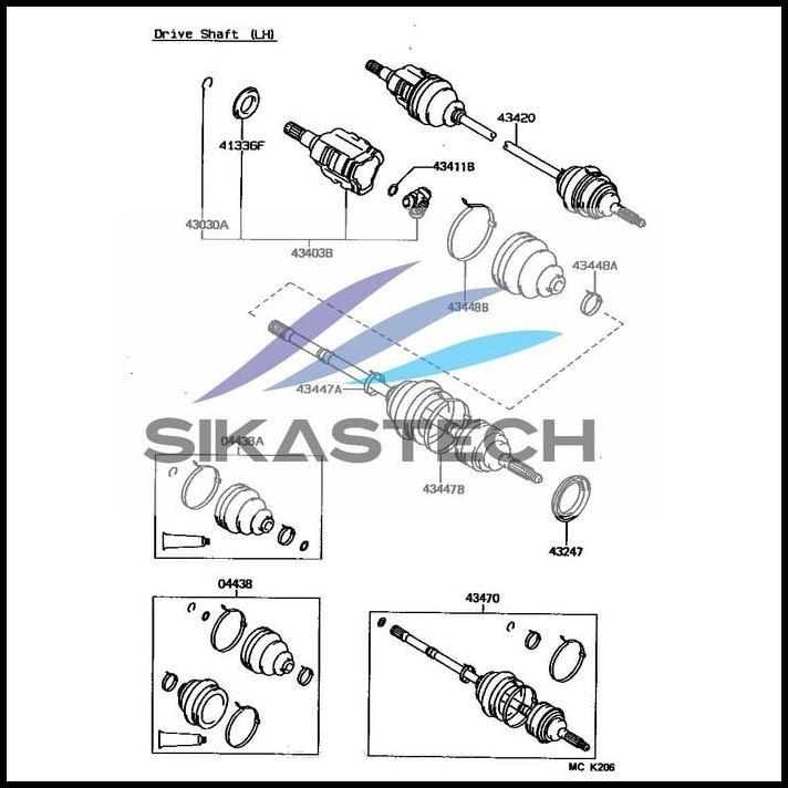 TERBARU OUTER CV JOINT / KEPALA AS RODA KOHEL KOKEL LUAR TOYOTA COROLLA EE80 SE SALOON 1300CC EE90 T