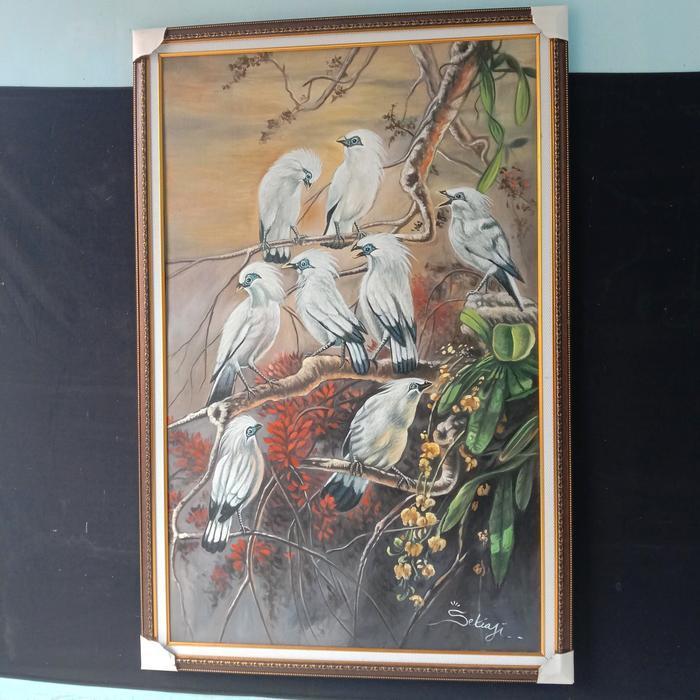 lukisan burung jalak bali