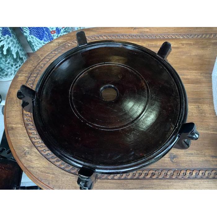 Dudukan pot jumbo 50cm tatakan guci meja kayu jati PREMIUM tebal 5cm