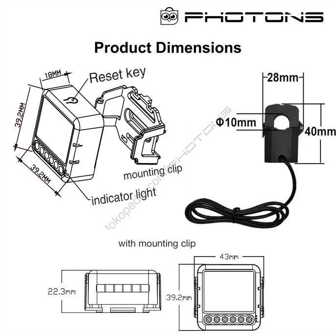 Hiyahiya- Tuya Smart Energy Meter 80A Wifi With Current Transformer Clamp Kwh