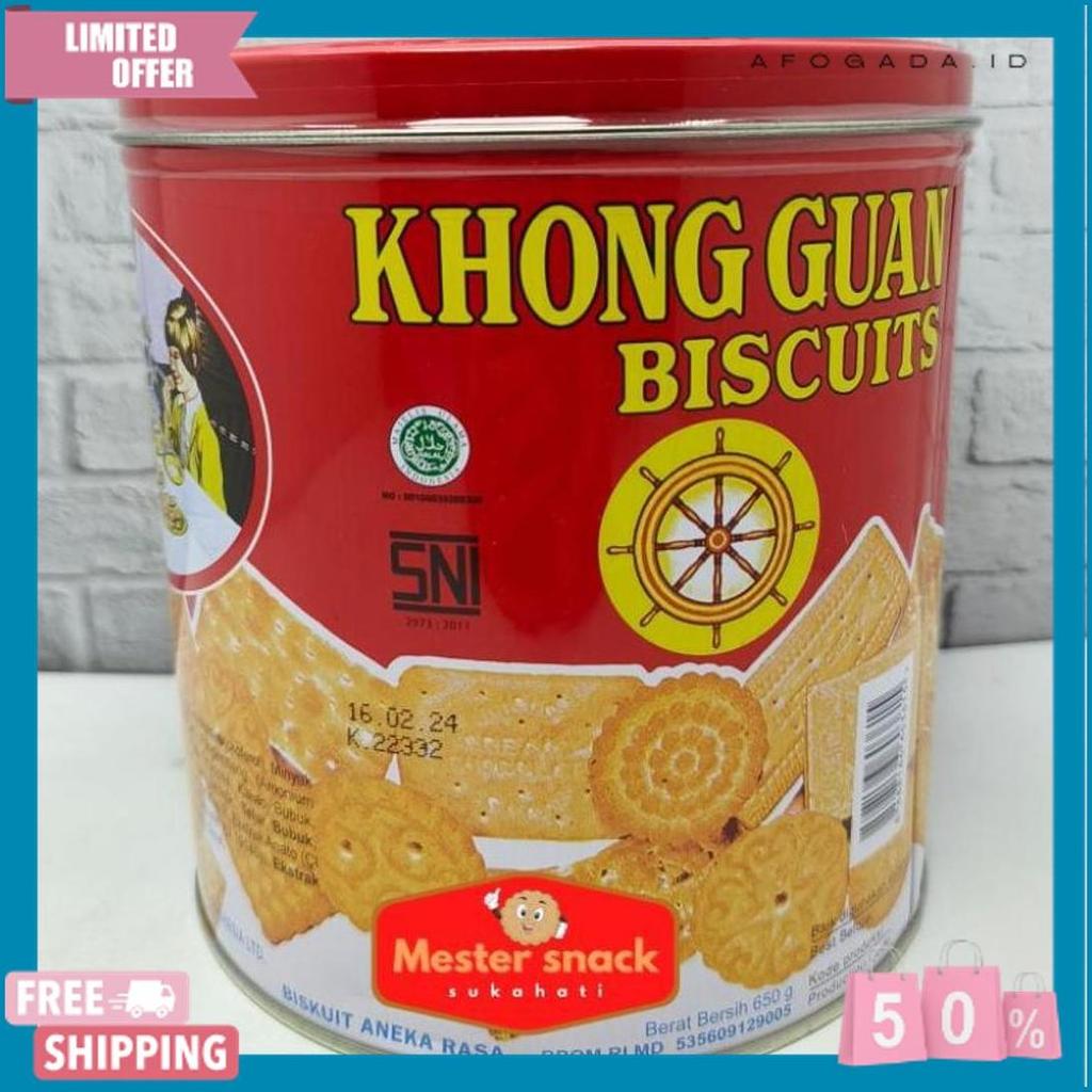 Berkualitas Khong Guan Biscuits Kaleng Red Mini 650 Gram | Khong Guan Kaleng | Khong Guan | Kue Leba