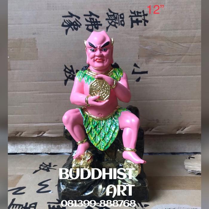 Patung Dewa pat kwa co se / pat kua/pa kwa / dewa fuxi 12 inch fiber