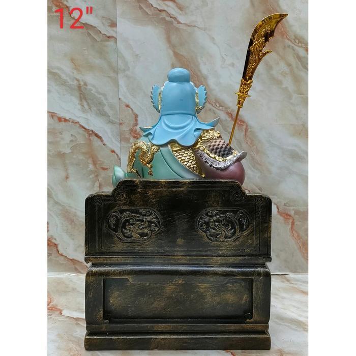 Patung Dewa Kwan Kong / kwan kung - duduk -12 inch - fiber