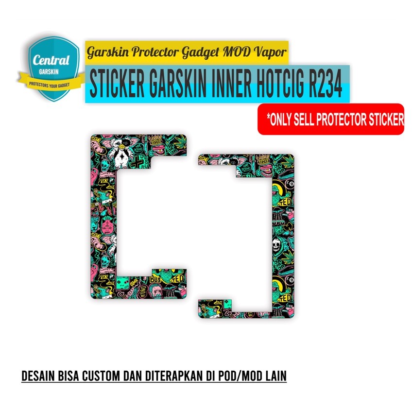 Promo 2Pcs Sticker Garskin Inner Hotcig R234 Green 2 Garskin Case Stiker Protector Free Custom COD