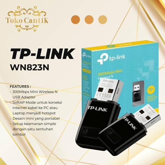NEW Usb Wifi TpLink Wn823n Adapter Mini 300Mbps Tp Link Wifi Pc Komputer