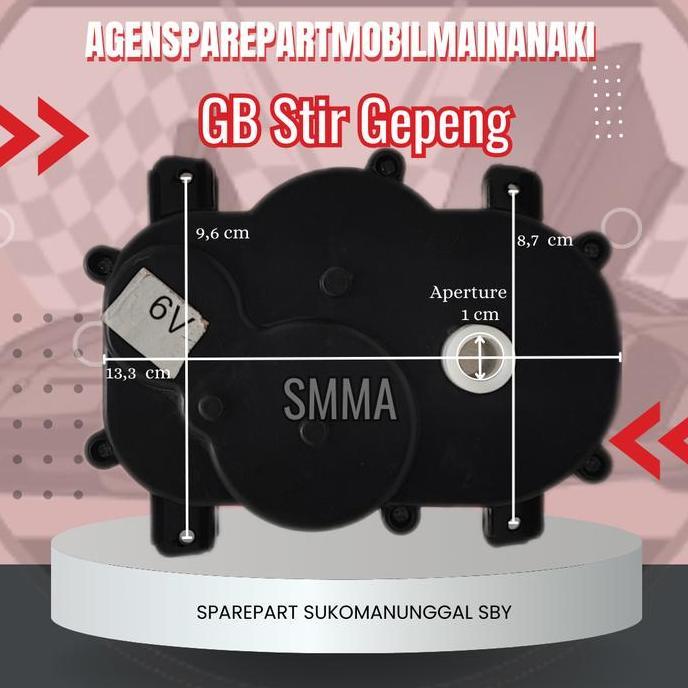 NEW Gearbox Stir Gepeng + Dinamo 12v Mobil Motor Mainan Aki Anak