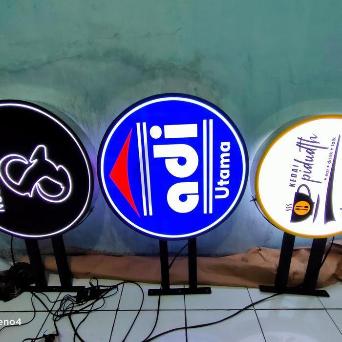 neon box bulat 60cm + bracked