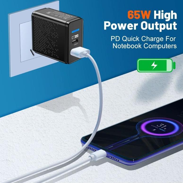BESTPROMO charger 65watt + tipe c Xiaomi Oppo Samsung vivo