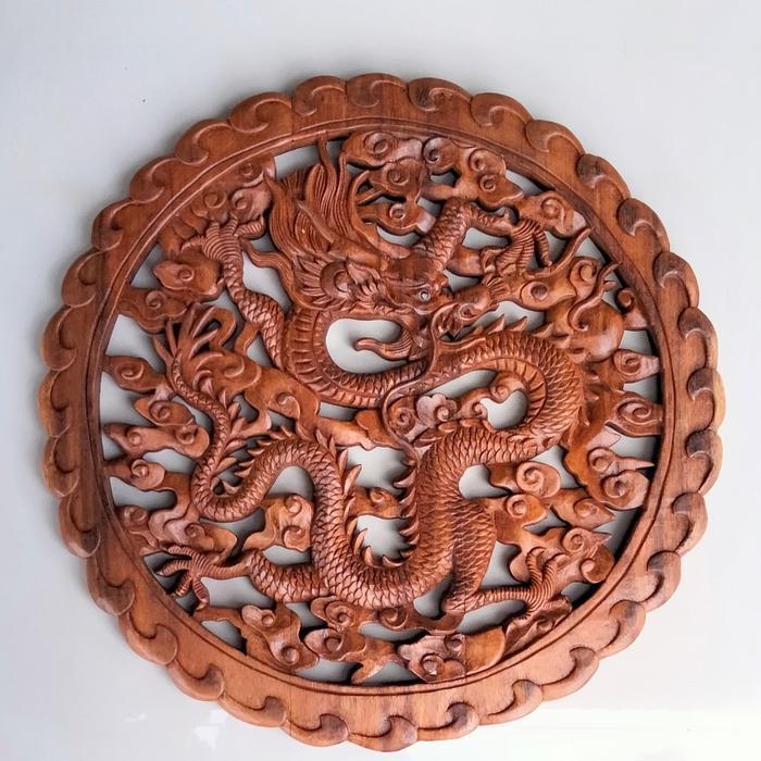 hiasan dinding ukiran naga - ukiran bali 50 cm