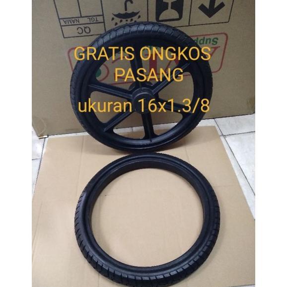 Ban kursi roda ukuran 16x1 3/8 ban karet mati