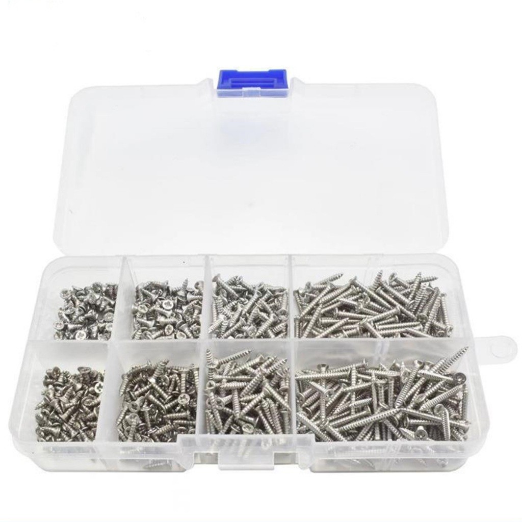 800Pcs Sekrup Baja Ringan 1 Dus Multi Spesifikasi Self Tapping Screw Skrup Kayu Gypsum Gantungan Cro