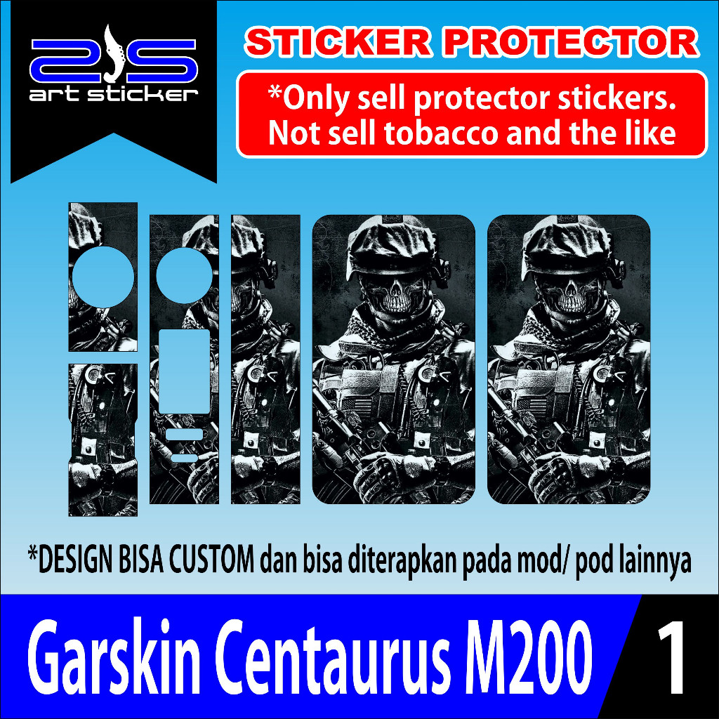 Promo 2Pcs Garskin Centrus M200 Backdoor Fullbody Skull Army Samsung Garskin Case Stiker Protector F