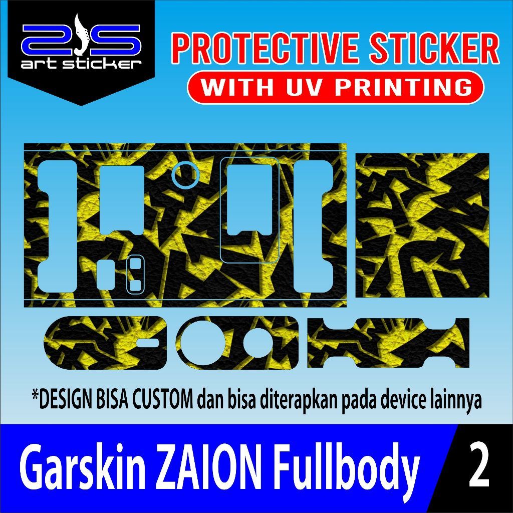 Promo 2Pcs Hologram Garskin Zaion Red Black Copy Garskin Case Stiker Protector Free Custom COD