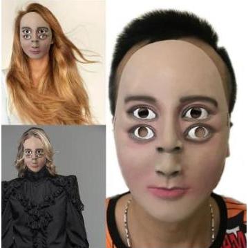 TOPENG LUCU KOCAK UNIK  HALLOWEEN EMPAT MATA DUA HIDUNG ILUSI