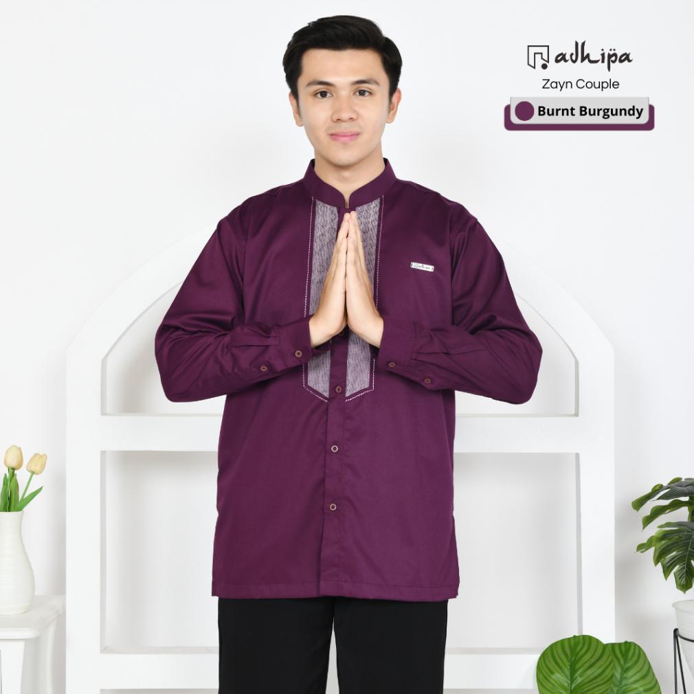 (Ready) Adhipa Sarimbit Koko Couple Zayn Ayah Dan Anak Warna Ungu Burnt Burgundy Promo